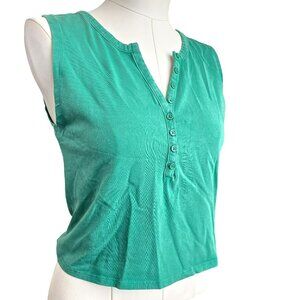 PacSun Sleeveless Tank Top Womens Green Button-Up Size XL  jj3683